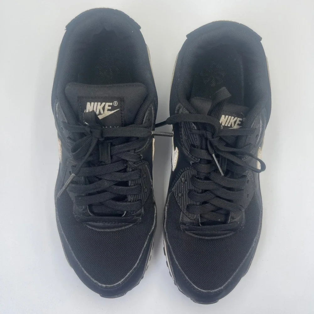 Nike Air Max 90 DH8010-002 Sneakers Womens US 9 Black Low Top Running Shoes